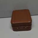 KAMIER Watch Case with Combination Lock - 4 Watch Storage and Jewelry Organizer - Watch Travel Case for Ring and Watch Storage, PU Leather Travel Watch Case, Ideal for Gift (With Gift Box), Brown