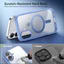 SUCGLES for iPhone 16 Plus Case with MagSafe [Ultra Strong Magnetic] [12FT Military Drop Protection] [Soft Non-Slip Grip] Translucent Matte Slim Thin Phone Cover 6.7" for Apple 16plus, Sierra Blue