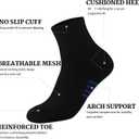 Wildarms Men's 6 Pack Running Socks - Arch Support & Breathable, Moisture-Wicking Cotton Socks for Sports & Outdoor (10-13, Black)