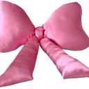 Bow Pillow - Big Bow Throw Pillow - Bow Shaped Pillow - Silky Satin - Coquette Decor - Bow Room Decor - Pink Bow Pillow - Bow Nursery Decor - Pink Room Decor
