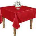 RUDONG M 1 Pack 54 x 54 Inch Square Tablecloth, Red Satin Tablecloth, Silky Satin Square Table Cloth, Bright Smooth Satin Table Cover for Wedding, Banquet, Party Dinning Decoration