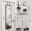 SCWF-GZ 47x14 Mirror Full Body Length Door Hanging/Rope Hang/Wall Mounted Metal Frame Rectangle Mirrors for Bedroom Bathroom Dressing Living Room 47 inch Black