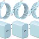 iPhone 17 16 15 Charger Fast Charging 3+3Pack Type C Charger USB C Chargers Block with 6FT Cable for iPhone Air/17/17 Plus/17 Pro/17 Pro Max/16/16 Plus/16 Pro/16 Pro Max/15/15 Pro Max/iPad Pro(Blue)