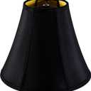GO&SO Black Bell Lamp Shade 6" Top x 13" Bottom x 10.6" High (Spider) Traditional Table & Floor Lamp Shade - Side Ribbing Hand Crafted Lampshade Replacement
