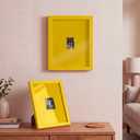 Gerrii 8x10 Inch Monochromatic Picture Frame with Mat,1 Pcs, Butter Yellow | Real Glass Wood Picture Frames, Ideal for Tabletop and Wall Hanging, Hold Photos Strips and Modern Art