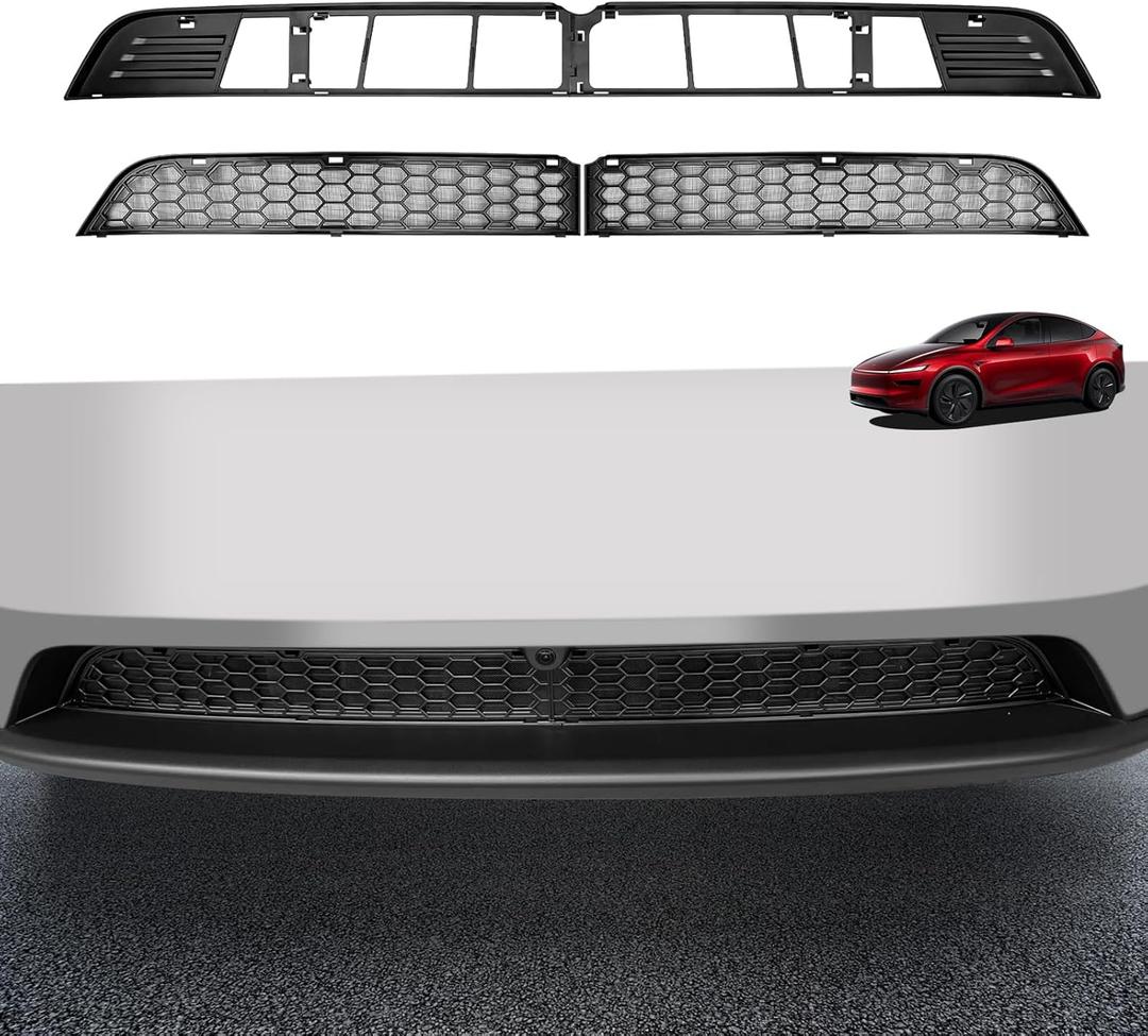 Grille Mesh Insert for Tesla Model Y Juniper 2025 2026, Matte Black Front Air Vent Cover, Insect Protection(Only for Premium)