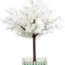 Artificial Cherry Blossom Tree - Handmade White Fake Cherry Blossom Tree Centerpieces for Wedding Party Christmas Garden Indoor & Outdoor (7 FT)