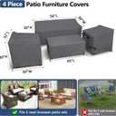 STARTWO Outdoor Furniture Cover Waterproof, 4 Piece Patio Furniture Set Cover for Outside Couch, Lawn Chairs, Coffee Table, Windproof with Buckle Strap, Grey