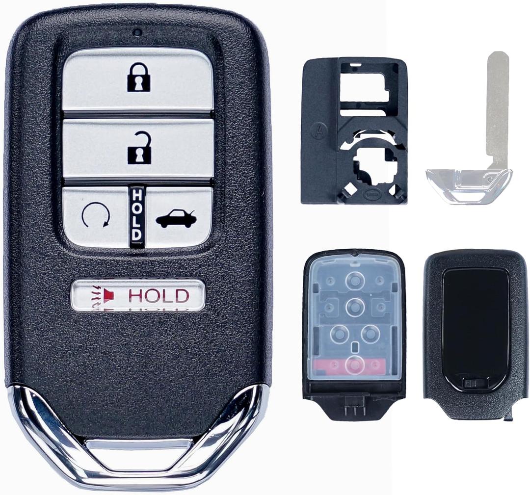 Key Fob Shell Case Replacement Fits for Honda Civic Accord CRV Pilot Passport Insight Hybrid EX LX 2016 2017 2018 2019 2020 2021 2022 Keyless Entry Remote Control 5 Button Pad Cover