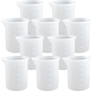 10 PCS 100ml Silicone Measuring Cups for Resin Non-Stick Mixing Cups Glue Tools, Precise Scale Toning Cups for Resin DIY Craft Jewelry Making