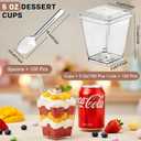200 Pcs 5 oz Clear Plastic Dessert Cups with Lids & Spoons, Reusable Parfait & Appetizer Cups, Mini Dessert Shooters for Pudding, Yogurt, Jello, Ice Cream, Trifle & Fruit, For Party & Wedding