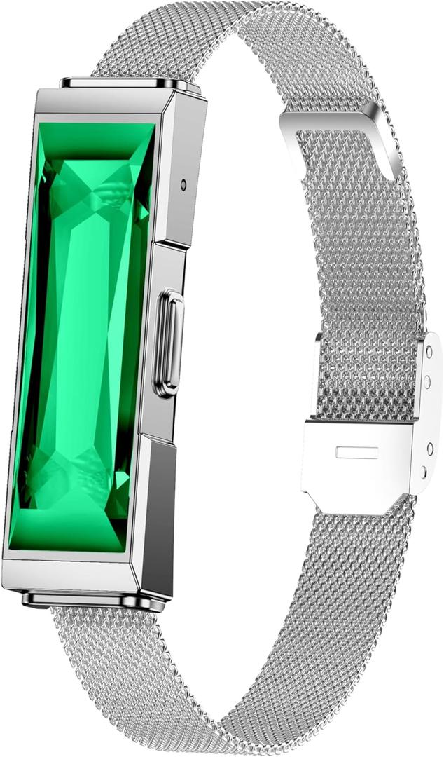 Smart Health Wristband, Wearable Activity & Fitness Tracker Band, 24/7 Sleep Tracker, All-Day Automatic Continuous Heart Rate Tracking, HRV Monitor, Blood Pressure, Stress, 2 Bands, with Free APP (Green)