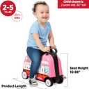 Toddler Carry-on Storage Ride-on Toy, 17-inch Long Radio Flyer 3-in-1 Happy Trav'ler Ice Cream Truck, Ages 2-5 Years, Compact Storage, Large