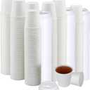 Smygoods White Disposable Paper Coffee Cups with Lids (4 OZ, 100 Count) For Hot Beverages, Tea, Espresso, Cocoa - To Go Drink Containers, Caf & Office