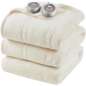 Beautyrest Heated Blanket, Electric Blanket, Soft, Warm, Reversible Plush - Sherpa Heating Blanket with 20 Heat Settings, 1-10 hrs Timer Auto Shut Off, Machine Washable, King (90 inx100 in), Ivory