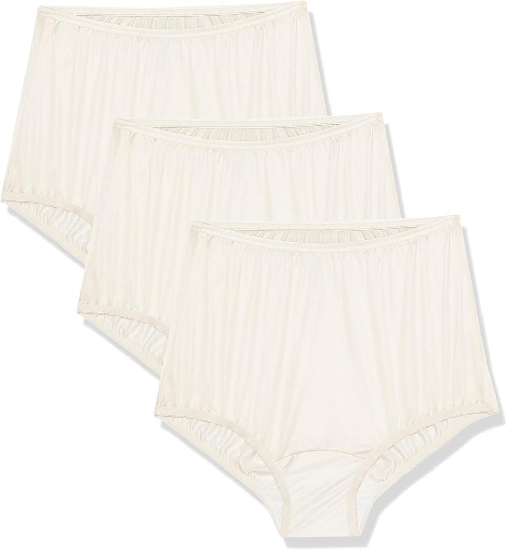 Vanity Fair Women's High Waisted Underwear, Full Coverage Ladies Panties, Perfectly Yours Briefs (11, Nylon - Fawn/Fawn/Fawn)