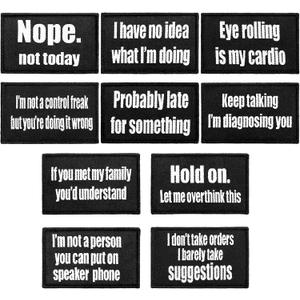 Jutom 20 Pcs Funny Sayings Patches Funny Hook and Loop Applique for Hats Christmas Embroidered Sew Attach Fastener Hook and Loop Emblem Sarcasm Patch for Backpack Jeans Vest Coat Badge