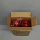 Benjia Extra Large Size Outdoor Christmas Ornaments, Oversized Huge Big Shatterproof Xmas Christmas Plastic Balls for Outside Lawn Yard Tree Hanging Decorations (4"/100mm, Red, 6 Packs)