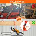 3 in 1 Chainsaw Holder 10" - Heavy Duty Chainsaw Wall Mount, 10 Gauge Steel Chain Saw Hanger for Garage Organization, Hefty Rack Storage Organizer for Chainsaw Accessories and Tools, 180lbs Capacity