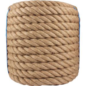 Manila Rope 1-1/2 Inch x 100ft - Natural Hemp Rope,Heavy Duty 4-Strand Twisted Ropes for Use for Hammock, Docks, Bundling, Home Decor, Crafts, Gardening (100 Feet, 1.5" Thick)