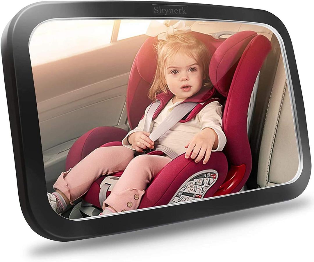 Shynerk Baby Car Mirror, Safety Car Seat Mirror for Rear Facing Infant with Wide Crystal Clear View, Shatterproof, 360 Rotation, Crash Tested and Certified
