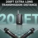 Wireless Microphone, Metal Dynamic Wireless Microphones with One-to-One Chip Connection and Rechargeable Receiver, 40H Duration, 200FT Range Receiving, Volume Control Karaoke Microphone for Singing