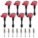 CarBole UF510 E1010 Ignition Coils Spark Plugs Set Replacement for Nissan QX56, Infiniti Titan Armada Pathfinder NV2500 NV3500