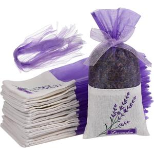 Garneck 30pcs Sachet Bags Empty Lavender Sachet Bags Empty Purple Sacks with Drawstring Lavender Accessory Air for Wedding Party Decoration Ornament (Light Purple) Sachets