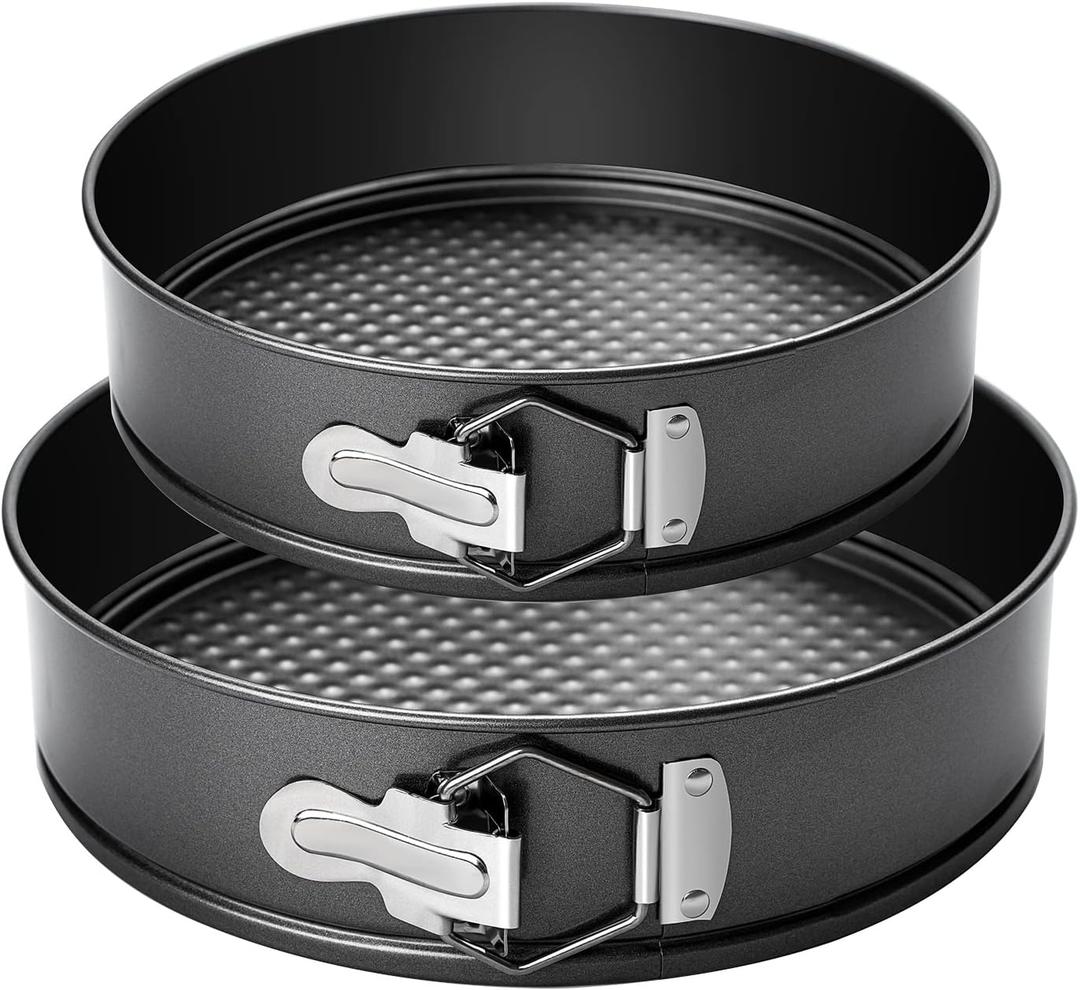 Springform Pan Set 9" 12" - Grey Nonstick Cheesecake Round Cake Pans With Removable Bottom for Thanksgiving Christmas Baking (Gray)