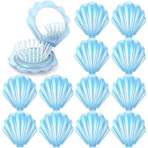 Meanplan 12 Pcs Mermaid Party Favor Foldable Shell Hair Brush with Mirror Mini Travel Pocket Compact Hair Brush Makeup Comb for Women Girls Hairstyles Gift Birthday Party Supplies(Blue) Meanplan 12 Pcs Mermaid Party Favor Foldable Shell Hair Brush with Mirror Mini Travel Pocket Compact Hair Brush Makeup Comb for Women Girls Hairstyles Gift Birthday Party Supplies(Blue)