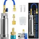 R134A & R1234YF & R410A AC Oil Dye Injector Kit with R134A Quick Coupler R1234YF Quick Coupler R410A Adapter 2 Oil Checkers 2 oz Measuring Cup