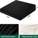 HOMBYS Wedge Recliner Seat Cushion for Long Sitting Chair, Cushion for Elderly Esay to Get Up,5" Thick 20"x20" Large Pressure Relief Seat Cushion for Recliner, Office, Car, Velvet & Foam, Black, 20"x20"x5"