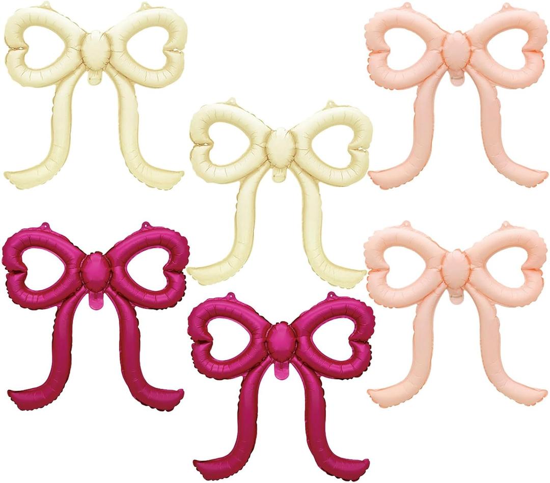6 Pcs Pink Bow Balloons Large Bow Foil Balloons Bow Party Decorations for Girls Back to School Graduates Shower Baby Wedding Engagement Birthday Party Decors 6 Pcs Pink Bow Balloons Large Bow Foil Balloons Bow Party Decorations for Girls Back to School Graduates Shower Baby Wedding Engagement Birthday Party Decors
