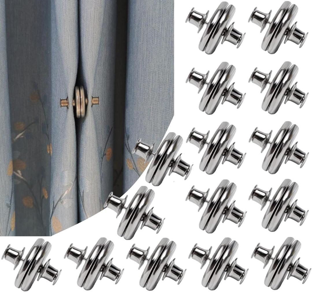 15 Pairs Curtain Magnets Closure, Magnetic Curtain Clips for Indoor Outdoor Curtains Prevent Light Leaking, Strong Curtain Weights Magnets for Pergola Patio Gazebo Cabana