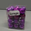 Emopeak 24Pcs Christmas Balls Ornaments for Xmas Christmas Tree - 4 Style Shatterproof Christmas Tree Decorations Hanging Ball for Holiday Wedding Party Decoration (Purple, 2.4"/6.2CM)