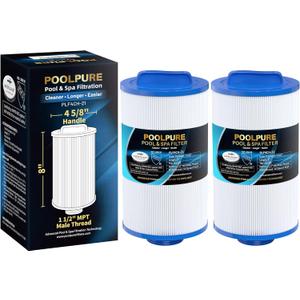 POOLPURE 4CH-21 Spa Filter Replaces PDM25P4, PTL18P4, PA13, PA17, Filbur FC-0121, 20245-238, PVT-25N, Baleen AK-9003, SD-00845, 18 sq.ft Screw in Male Fine(1 1/2" MPT) Thread Filter 2 Pack POOLPURE 4CH-21 Spa Filter Replaces PDM25P4, PTL18P4, PA13, PA17, Filbur FC-0121, 20245-238, PVT-25N, Baleen AK-9003, SD-00845, 18 sq.ft Screw in Male Fine(1 1/2" MPT) Thread Filter 2 Pack