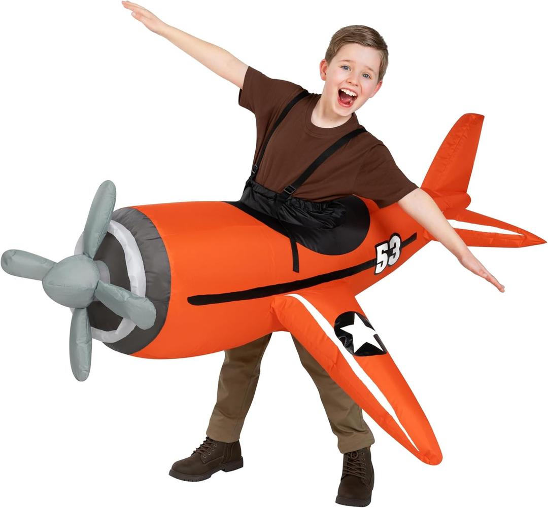 Morph Plane Costumes for Kids, Fighter Plane Costume, Kids Inflatable Costume, Blow Up Costumes for Kid