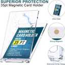 GEAoffice 100pc Magnetic Card Holder for Trading Cards, Hard Plastic 35pt UV Protection Baseball Card Holder with Display Stands for MTG, Sports Cards, Ultra Clear