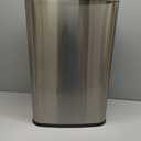 Ninestars Automatic Touchless Infrared Motion Sensor Trash Can, 13 Gal 50L, Stainless Steel Base (Rectangular, Black Lid), Black Trim