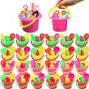 Jexine 96pcs Beach Party Favors for Kid 24 Set Sand Buckets and Shovels for Bucket Party Favor Sand Box Play Set and Mini Beach Pail Includes Shovel, Rake, Scoop Summer Outdoor Toys for Toddlers