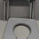 HOMLAND Bedside Commode with Padded Seat and Backrest, Aluminum Commode Toilet with Bucket, Easy Cleaning Portable Toilet for Adults and Seniors, 350 lb Capacity Enhanced Crossbar (Gray)