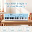 LeeQee Kids Keyboard Piano, 54 Keys Kids Piano with Microphone & USB Cable, Portable Electronic Musical Toy Piano for Kids Ages 3-8, Educational Beginner Instrument Gift for Boys Girls (Light Blue)