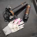 Round Hair Blow Dryer Brush - 1.2 Inch Ceramic Barrel Hair Dryer Brush for Short/Middle Hair, One Step Drying, Volumizing, Straightening and Styling, Negative Ionic Dryer Brush (Black-Golden, 1.2)