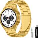 GOLDTOLUCK No Gap Stainless Steel Band Compatible with Samsung Galaxy Watch 8 7 6 5 4 Classic FE Pro Ultra 40mm 44mm 46mm 43mm 47mm 45mm 42mm Replacement Men Women Milanese Metal Elegant Casual