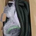 HBlife 50ft Garden Hose, Non Expandable Garden Hose with 10 Function Sprayer Nozzle, Flexible Lightweight Water Hose for Yard, Lawn, Car Wash and Outdoor (Black and Green)