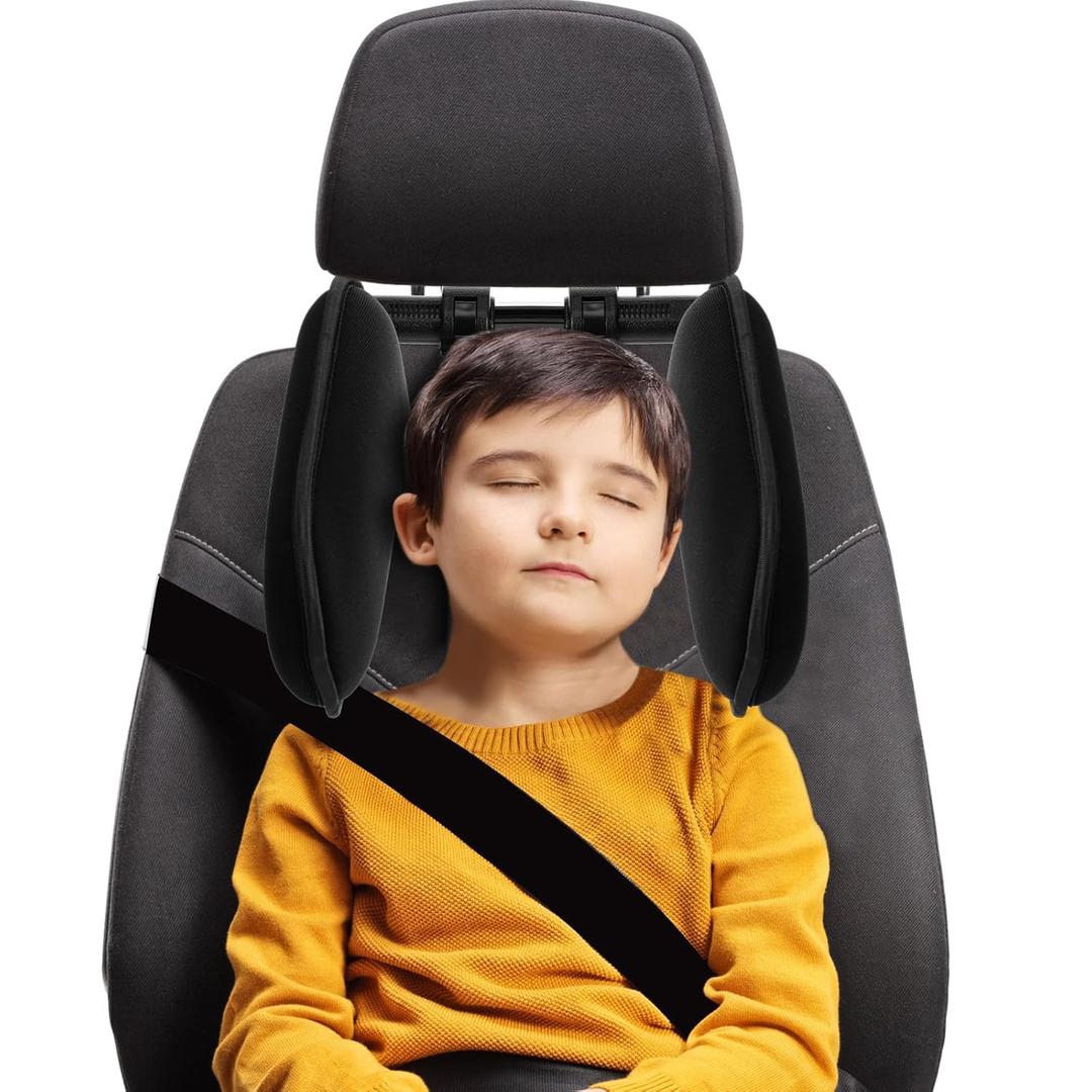 BBTO Car Headrest Pillow for Kids and Adults, 360 Adjustable Travelling Neck Pillow Head Rest Support, Must Haves for Toddlers, Road Trip Essentials to Match with Booster Seats for Cars