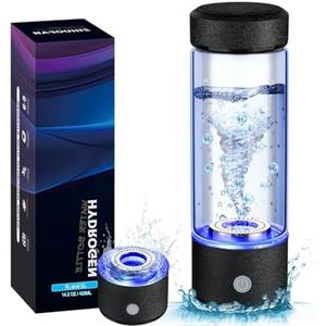 2025 New Hydrogen Water Generator Bottles, Portable Hydrogenated Water Bottle with SPE PEM Technology, 420ml Hydrogen Water Bottle Generator, Rechargeable Ionizer Machine for Home, Office, and Travel, Black