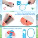 [for Switch 2/1] 4 Pack Tennis Rackets for Nintendo Switch 2 (2025),Game Accessories for Mario Tennis Aces,Handle Grip Holder for Switch 2/Switch Controller Support Other Tennis Game for JoyCon (Blue,Orange,Black,Black)