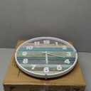 DODEKA Round Decorative Wall Clock Plastic Frame 13.5 Inch Blue Wooden Pattern Color Dial Silent Movement for Indoor, Home, Living Room, Office, Bedroom, Hotel