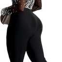 Figdaw Sparkly Rhinestone Embellished Jumpsuit Sexy Birthday Outfits for Women, Size XL (Black)